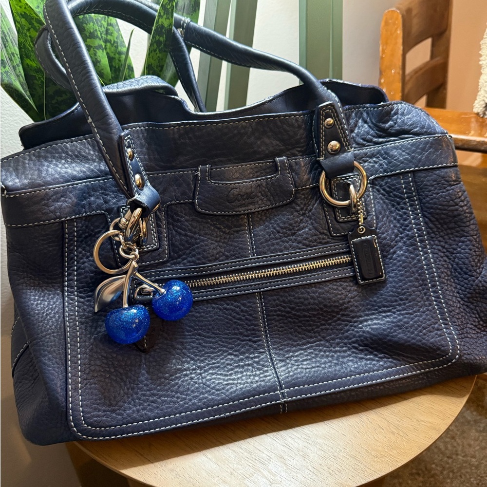 Coach Navy Blue leather Penelope shopper